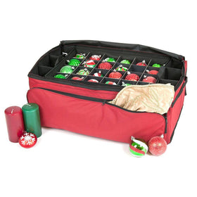 3-Tray Ornament Storage Bag with Side Pockets [72 Ornaments] | Santas Bags